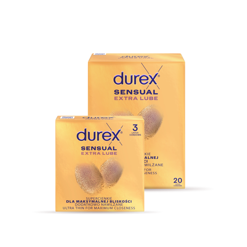 Durex Sensual Extra Lube prezervatīvi